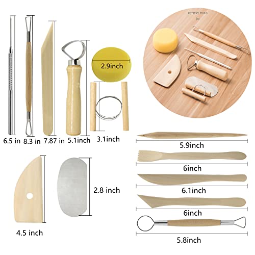 Artzuvs Clay Tools,28pcs Polymer & Pottery Sculpting Tools Set,Ceramic Tools, Modeling Clay Supplies Tools Kit for - WoodArtSupply