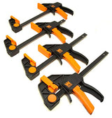 WEN CLR062 6-Inch Heavy Duty Steel Bar Clamps and Spreaders with 2.3-Inch Throat, Four Pack WEN