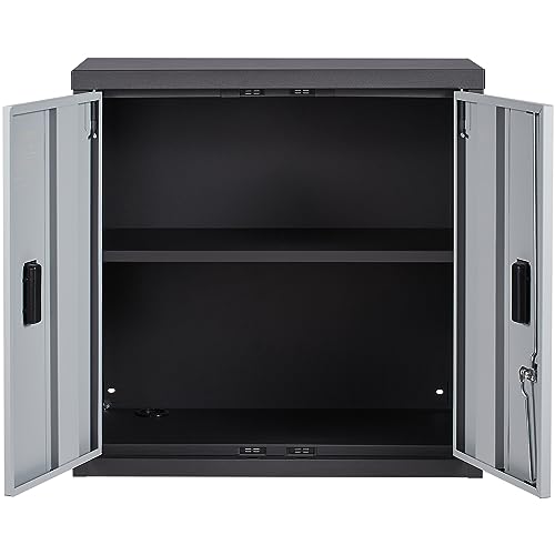 VEVOR Metal Garage Locker Mounted 26" Small Tool Chest 240 LBS Loading Capacity Adjustable Shelf Magnetic Door File for Warehouse Office Home Black VEVOR
