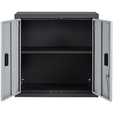 VEVOR Metal Garage Locker Mounted 26" Small Tool Chest 240 LBS Loading Capacity Adjustable Shelf Magnetic Door File for Warehouse Office Home Black VEVOR