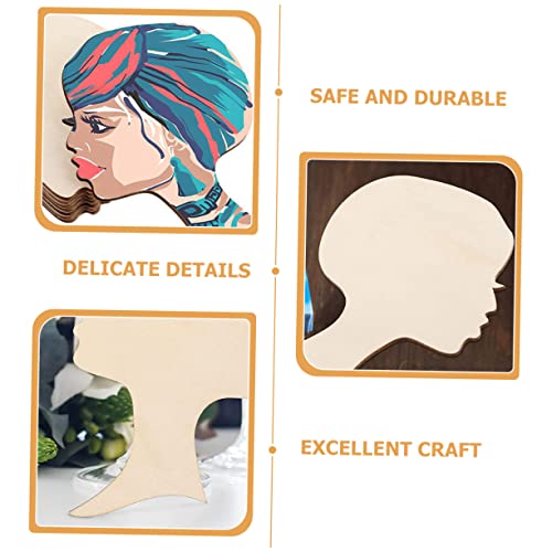 Toddmomy 48 Pcs Painting Wood Chips Hanging Wood Cutouts Wooden plaques Wooden Silhouette Heads Unfinished Wood Cutout Wooden Wreath Cutout DIY Toddmomy