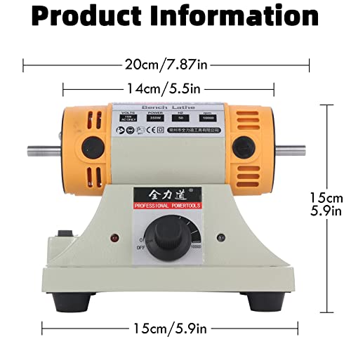 110V 350W Adjustable Speed Bench Grinder Polishing Machine For DIY Woodworking Jade Jewelry Dental Bench Lathe Machine With Metal Flexible Shaft - WoodArtSupply