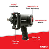 AirCat Pneumatic Tools 1870-P 1-Inch Super Duty Composite Pistol Grip Impact Wrench 2,100 ft-lbs AIRCAT