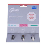 PME Jem Nozzles Set of 3 – Basket Weave Collection, Standard, Silver PME