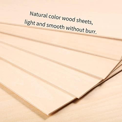 Basswood Sheets 1/16, Craft Wood 10 Pack - 12 x 12 x 1/16 inch - Cricut Wood Sheets 1.5mm, Plywood Sheets with Smooth Surfaces - Bass Wood for Laser