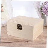 NOLITOY 1pc Box Storage Box manual earring box necklace box unfinished wood treasure chest makeup box wooden crafts jewelry box wooden treasure chest NOLITOY