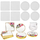 RESINWORLD 8 Pack Thick 4 inches Resin Coaster Molds Set + 6 Pack Geode Coaster Molds for Resin ResinWorld