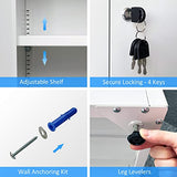 iJINGUR Metal Storage Cabinet with Locking Doors and 3 Adjustable Shelves, 53.5-Inch Tall Lockable Steel Storage Cabinets for Home Office Garage iJINGUR