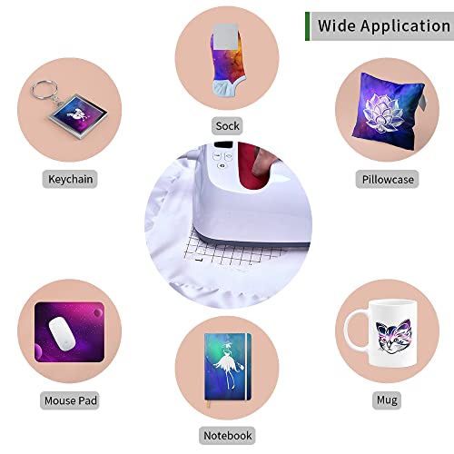 WOWOCUT Infusible Transfer Ink Sheets,10 Pack 12"X12" Aurora Heat Press Transfer Paper, Sublimation Ink Sheet for Cricut Machine, DIY WOWOCUT