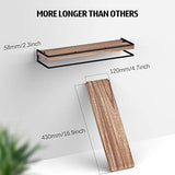 Meangood Floating Shelves Wall Mounted Set of 2, Rustic Wood Wall Storage Shelves for Bedroom,Living Room,Bathroom, Kitchen Torched Wood Meangood