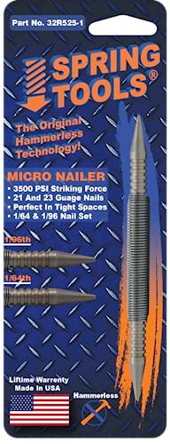 SpringTools - 32R525 1/96" & 1/64"Inch Pin Combination Nail Set - MICRONAILER Nail Set for Professional Pin Nailer Woodworking - WoodArtSupply