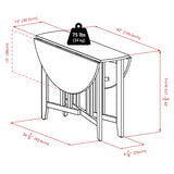 Winsome Wood Alamo, , Double Drop Leaf, Round Table Mission, Walnut, 42-Inch/ 41.97 in x 41.97 in x 29.65 in Winsome