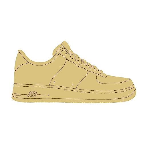 Sneaker Design by Line Unfinished Wood Cutout Tennis Shoe Fashion Door Hanger MDF Style 4 Art 1 Diverse Woodworking