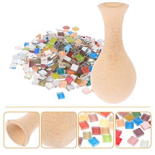 Healifty 1 Set DIY Vase Mosaic Pot Handmade Flower Pot Wood Vase Crafts Mosaic Succulent Pot Paint Your Vase Unfinished Wood Vase Paintable Vase Healifty