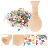 Healifty 1 Set DIY Vase Mosaic Pot Handmade Flower Pot Wood Vase Crafts Mosaic Succulent Pot Paint Your Vase Unfinished Wood Vase Paintable Vase Healifty