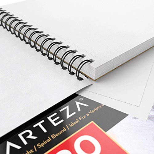 ARTEZA Drawing Pad 9 x 12 Inches, Pack of 2, 160 Sheets (80lb/130g), Spiral Bound Artist Drawing Books, 80 Sheets Each, Durable Acid Free Sketch ARTEZA