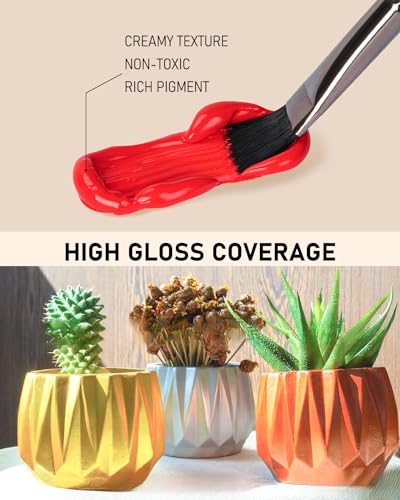 Nicpro 20 Colors Large Bulk Outdoor Acrylic Paint Set (8.45 oz, 250 ml) Rich Art Painting Supplies, Non Toxic for Multi Surface Canvas Rock Wood Nicpro