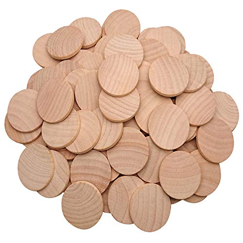 2 Inch Natural Wood Slices Unfinished Round Wood Coins for DIY Arts & Crafts Projects, 60 per Pack Axe Sickle