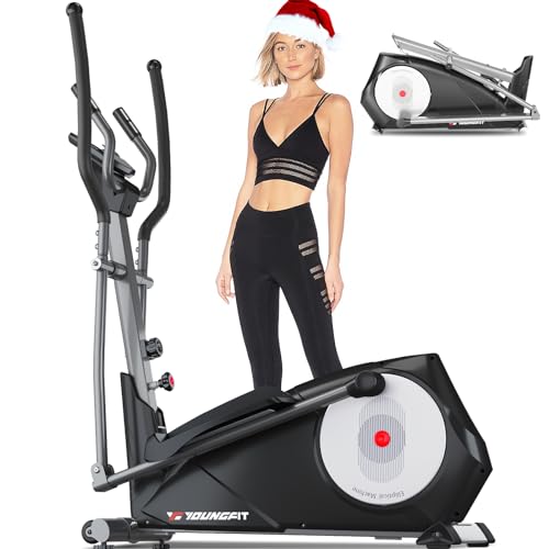 YOUNGFIT Elliptical Machine, 95% Pre-Installed Cross Trainer with Hyper-Quiet Magnetic Driving System, 22 Resistance Levels Home Gym Eliptical - WoodArtSupply