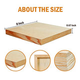 YoleShy 6 Pcs 8'' x 8'' Unfinished Wood Cradled Painting Panel Boards for Arts & Craft - Wooden Canvas Panels YoleShy