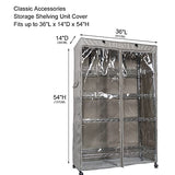 YLOVAN Storage Shelf Cover Wire Rack Shelving Dust Protective, Fits Racks 36''Wx14''Dx54''H One Side See Through Panel (Cover only) YLOVAN