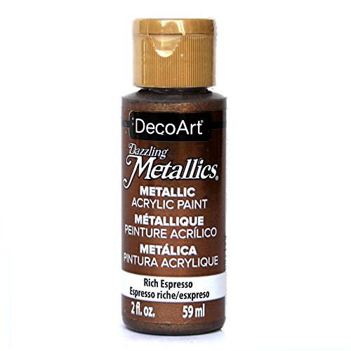 DecoArt Dazzling Metallics 2-Ounce Rich Espresso Acrylic Paint ,Brown DecoArt