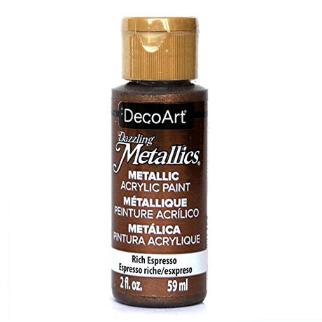DecoArt Dazzling Metallics 2-Ounce Rich Espresso Acrylic Paint ,Brown DecoArt