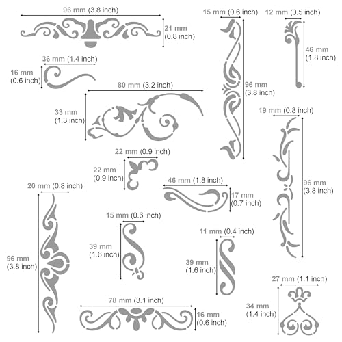 Aleks Melnyk No.4 Metal Journal Stencil, Wood Burning, Flowers and Vines, Ornament, Vintage, Stencil Patterns, Pyrography, Engraving, Template for Aleks Melnyk