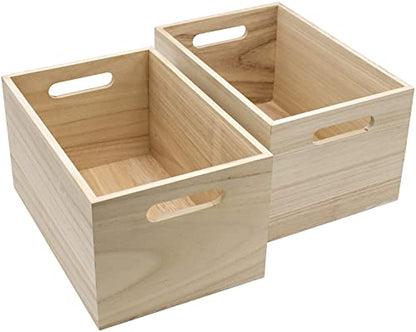 Sorbus Unfinished Wood Crates - Organizer Bins, Wooden Box for Pantry Organizer Storage, Closet, Arts & Crafts, Cabinet Organizers, Containers for