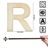 12 Inch Wooden Letter R, 1/4 Inch Thick Large Unfinished Wood Letter for Home Wall Decor, DIY Crafts DOMG