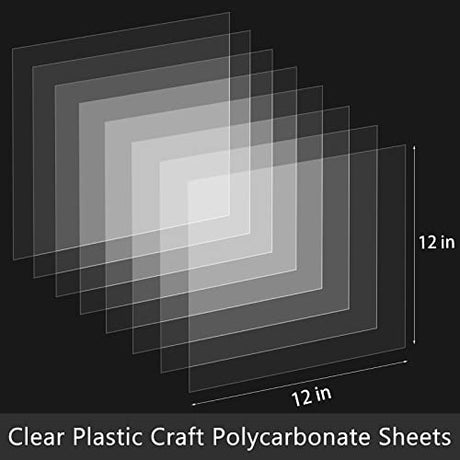 5 Pack 12x12x.02” Clear Plastic Sheet, Plexiglass Craft Plastic Sheets PET Flexible Lightweight Clear Plastic Sheets for DIY Craft Projects, Picture BEAIMUXI