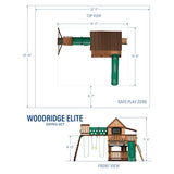 Backyard Discovery Woodridge Elite All Cedar Wood Swing Set, Upper and Lower Deck, Sandbox, Vented Tunnel, Rock Climbing Wall, Coated Rope Belted Backyard Discovery