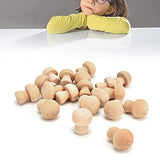Wooden Mushroom Ornament, Unfinished Mushrooms, 50pcs Wood Mushroom DIY Toy in Clear Box, Plain Unpainted Mini Mushroom for Arts and Crafts Projects AUNMAS