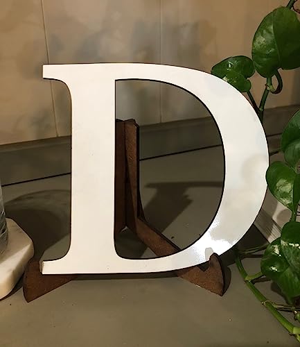 Wooden Letters 8 Inch, White Unfinished Wood Craft Letter D for Wall Decor, Blank Painted Alphabet for Bedroom, Home, Birthday Decoration
