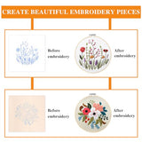 Pengxiaomei 4 Pack Flower Embroidery Kit for Beginners with Pattern and Instructions, Cross Stitch Kits Include 2 Wooden Embroidery Hoops Color Pengxiaomei