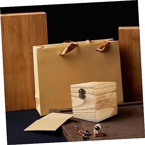 VILLCASE 4pcs Box Wooden Gift Box Wooden Trinket Chest Unfinished Treasure Chest Snack Containers Locker Decorations Snack Food Gifts Photo Gifts VILLCASE