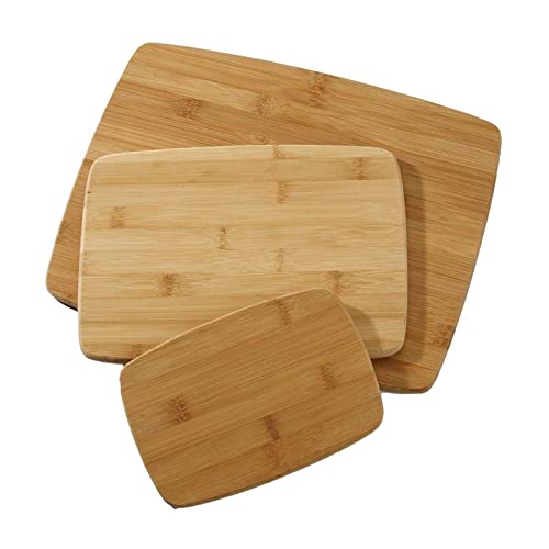 Farberware 3-Piece Kitchen Cutting Board Set, Reversible Chopping Boards for Meal Prep and Serving, Charcuterie Board Set, Wood Cutting Boards, - WoodArtSupply