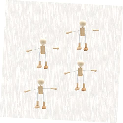 COHEALI 16 Pcs Painting Doll Figurine Wood Peg Dolls DIY Wood Toys Unfinished Robot Mannequin Unfinished Marionette Puppet DIY Peg Dolls Robots COHEALI