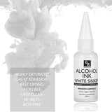 White &Pearl Alcohol Ink Set- 4 Colors for Resin Art | 2x20ml Pearl White | 2x20ml Sinking White Alcohol Based Ink GR DZPLUS