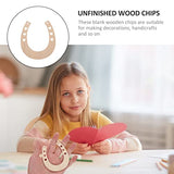 Sewroro 24pcs Horseshoe Shape Wood Cutouts for Crafts Unfinished Wooden Horseshoes DIY Painting Discs Slices Small Cowboy Party Decorations Sewroro