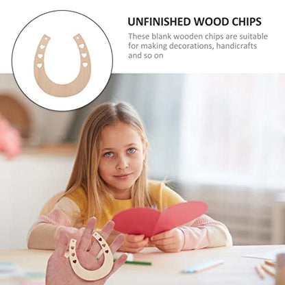 Sewroro 24pcs Horseshoe Shape Wood Cutouts for Crafts Unfinished Wooden Horseshoes DIY Painting Discs Slices Small Cowboy Party Decorations - WoodArtSupply