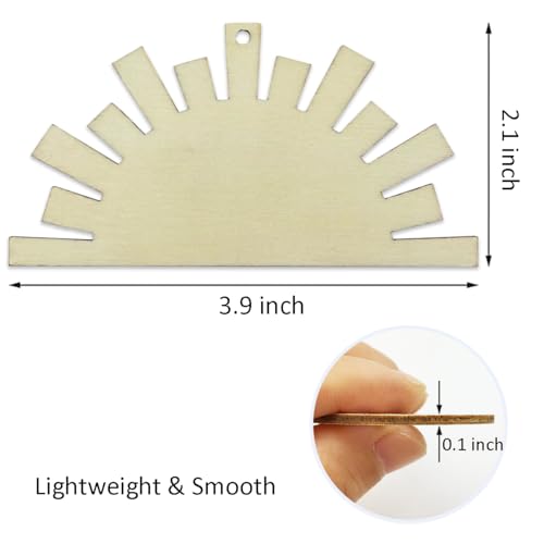 20pcs Unfinished Sun Wood Cut Out Sun Wood DIY Crafts Cutouts Blank Wooden Sun Shaped Hanging Ornaments JEKEJIAJIU