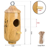 Humming Bird Houses for Outside Hanging Wooden Hummingbird Nest for Garden 3Pack LOTKEY