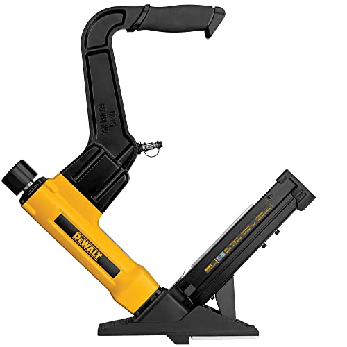 DEWALT Flooring Nailer, Pneumatic, Adjustable Base for All Size Flooring, 15.5-Guage Staples and 16-Guage Nails (DWFP12569) - WoodArtSupply