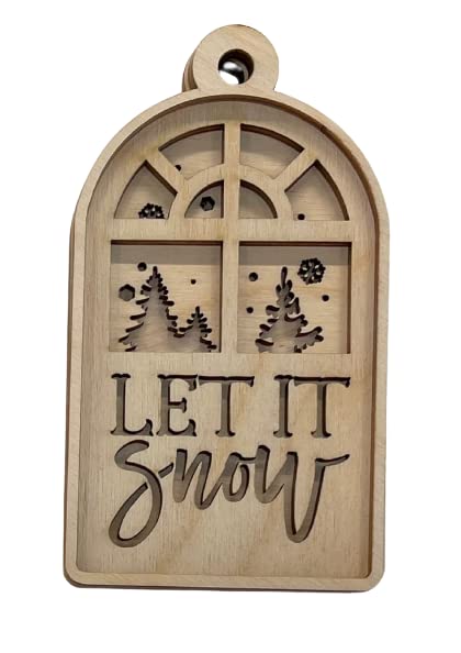 Let It Snow Door Sign 4 Pieces Laser Cut Out Unfinished RND9 - WoodArtSupply