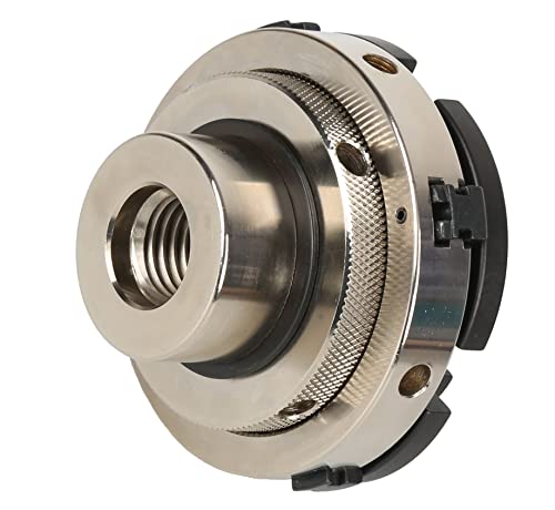 VINWOX SCR4-4NV-SET 4” Wood Lathe Scroll Chuck Set, 4-Jaw Self-Centering Chuck Set, with Nickle electric Coating Chuck Body & 1"x8TPI thread & VINWOX