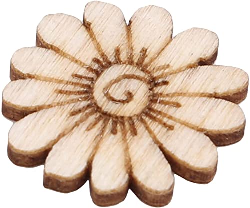 PULABO 100 pcs Mixed Flower Leaf Pattern Wooden Scrapbooking DIY Handmade Crafts Children DIY Home Decor Convenient Generic