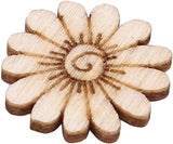 PULABO 100 pcs Mixed Flower Leaf Pattern Wooden Scrapbooking DIY Handmade Crafts Children DIY Home Decor Convenient Generic