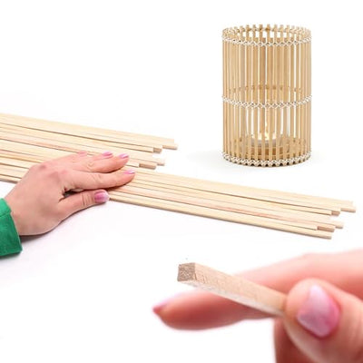 20PCS Square Basswood Dowel Rods – 3/8 x 12 Inch Bass Wood Rods Long Wooden Sticks for Arts and DIY Projects Unfinished Wood Dowel Rod Craft Sticks