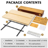 BGMG Wood Floating Shelves 24 inch, Wide Rustic Wooden Wall Shelves for Bathroom Living Room Bedroom Kitchen Farmhouse Set of 2-24x 6.7 x1.25 inch- BGMG